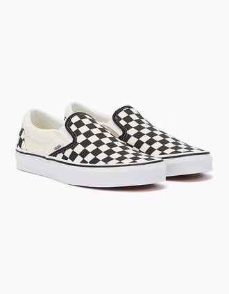 Vans Mens Vans Classic Slip-On Mens Black / White Checkerboard Canvas Trainers - Size: 11