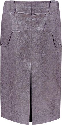 Tom Ford Womens Pencil Skirt - Grey Nylon - Size EU 40 (Womens)