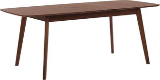 Beliani Beliani - Mesa De Comedor Y Cocina Extensible Chapada En Nogal Oscuro 120/150 X 75 Cm Madox