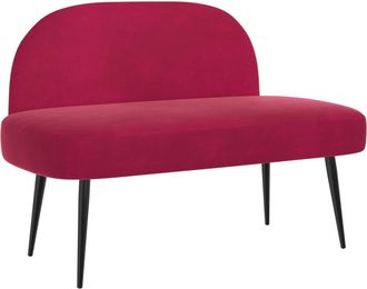vidaXL Banco Tapizado Con Respaldo Rojo Vino Tinto 110 X 60 X 76 Cm Vidaxl