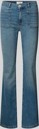 OPUS Flared Jeans mit Knopfverschluss in Jeansblau, Gr&ouml;&szlig;e 34/32