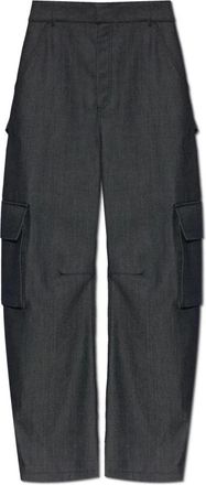 Balenciaga Broeken, Dames, Grijs, S, Wol, Wolbroek