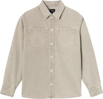 A.P.C. Casual Shirt - Heren - Casual Overhemden - Beige - L - Overhemden