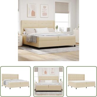 vidaXL Vidaxl Cama Tipo Box Spring Con Coj&iacute;n Manual Crema 200 X 200 Cm Tela