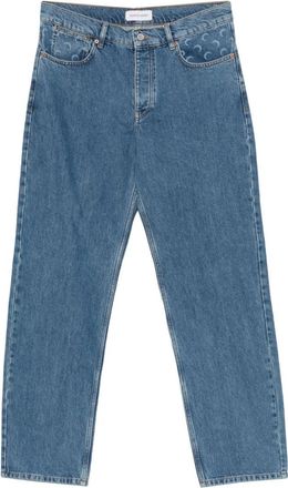 Marine Serre Blue Straight Mid Rise Jeans