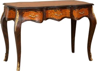 Biscottini International Biscottini - Escritorio Vintage 122x60x81 Escritorio De Madera Y Adornos En Bronce Escritorio Antiguo Escritorios Cl&aacute;sicos Mesa Con Cajones