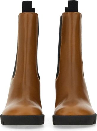 Burberry Calf Grain Leather Boot - Beige