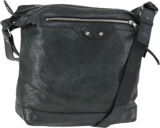 Balenciaga Pre-owned Cross Body Bags, female, Black, Size: ONE SIZE Pre-owned Vintage Leather Cross Body Bag