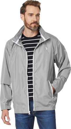 U.S.Polo Association U. S. Polo Assn. Windbreaker Jacket Men Colorado Gray Hooded Zip Up FROG694