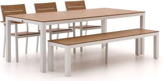 Bellagio la vita attrattiva Bellagio Fidenza 220cm dining tuinset met bank 5-delig stapelbaar