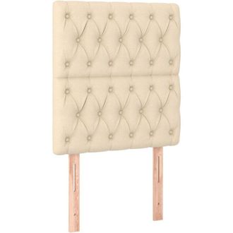 vidaXL Cabecero Con Luces Led Tela Crema 80x7x118/128 Cm Vidaxl