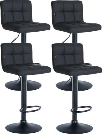Clp Clp - Set De 4 Taburetes De Bar Feni En Polipiel Negro Metal Negro Mate