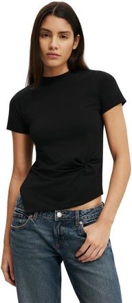 Cotton On Womens Twist Short Sleeve Tee in Black at Nordstrom, Size Xx-Small