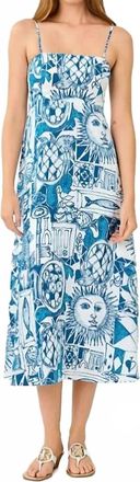 Lilly Pulitzer Jorgian Linen Midi Dress In Resort White Oversized Harlillyquin
