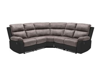 VENTE-UNIQUE.COM Sof&aacute; rinconera tela negro, gris