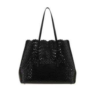 Alaia Black Leather Mina 37 Shopping Bag Noir Exterior: Calf Lining: Borse A Mano