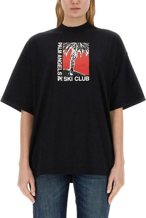 Palm Angels Palm Soft Fit T-Shirt Ski Club-Donna