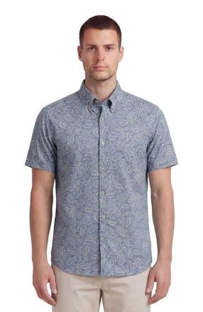 Lords of Harlech Paisley Pile Mens Printed Button Up Shirt in Paisley Pile Natural at Nordstrom, Size Xx-Large
