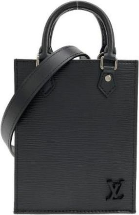 Louis Vuitton Pre-owned Mini Bags, female, Black, Size: ONE SIZE Pre-owned Petit Sac Plat Epi Calf Shoulder Bag
