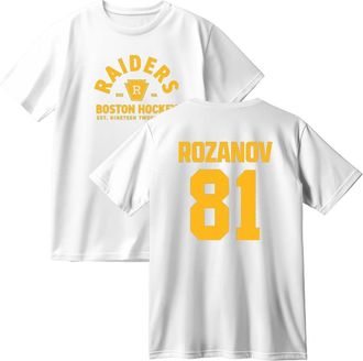 Generic Heated Rivalry Rozanov 81 Merch Cotton T-Shirt Unisex Crewneck Casual Short Sleeve Tee (M,White)