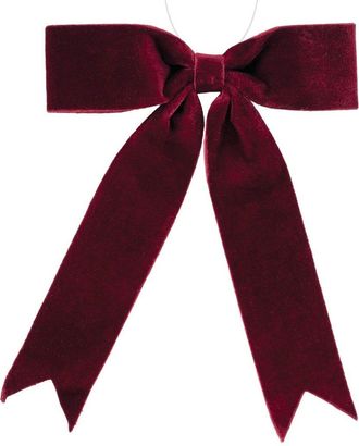 Melrose International Set Of 2 Burgandy Red Holiday Bow