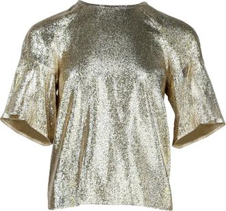 Stella McCartney T-shirt met flared mouwen en ronde hals - Goud
