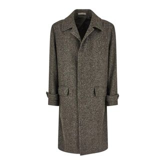 Corneliani Single-Breasted Coat - Heren - Mantel - Bruin - L - Jassen