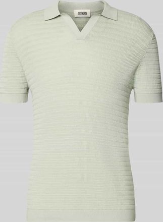 Drykorn Drykorn Slim Fit Strick-Poloshirt mit Strukturmuster Modell BRAIAN in Mint, Gr&ouml;&szlig;e XXL