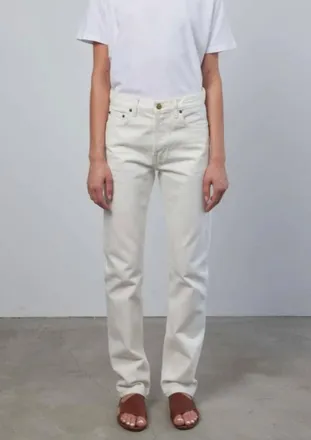 B Sides Brit Mid-Rise Jeans In Chalk