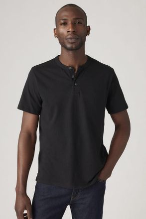 Levi's Camiseta de manga corta con botones Housemark - Hombre - S - Negro / Mineral Black