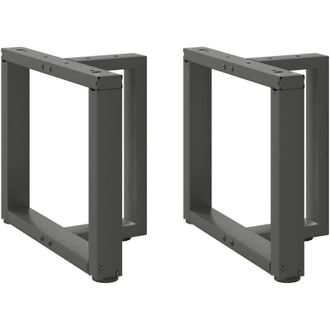 vidaXL Patas Para Mesa De Centro En Forma De T (2 Unidades), Antracita, 50 X 25 X (42-43) Cm, Acero Vidaxl