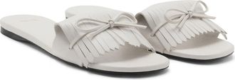 Mango Fringe Slide Sandal in White at Nordstrom, Size 6.5Us