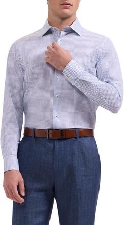 Bugatchi James OoohCotton Geo Print Button-Up Shirt in White at Nordstrom, Size Xxx-Large