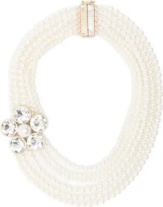 Rosantica Matera Floral-appliqu&eacute; Pearl Necklace