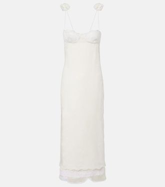 Magda Butrym Abito midi in misto seta, lana e cotone