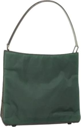 Prada Pre-owned Shoulder Bags, female, Green, Size: ONE SIZE Pre-owned Vintage Nylon Shoulder Bag