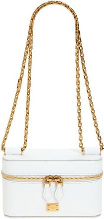 Dolce & Gabbana Sicily Leather Vanity Case Crossbody Bag in Bianco Ottico at Nordstrom