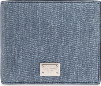 Dolce & Gabbana Leren Portemonnee Met Applicatie - Heren - Portefeuilles - Blauw - ONE Size - Leer - Accessoires