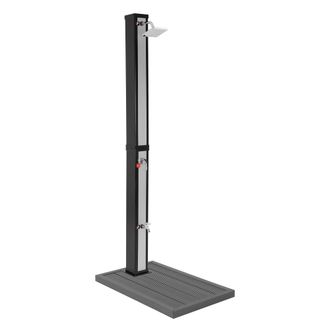 ML Design Ml-design Ducha Solar Jard&iacute;n Negro/plata 40l 217cm Cuadrada Agua Caliente Hasta 60&deg;c Sin Electricidad Con Elemento De Suelo Conexi&oacute;n Manguera Moderno 
