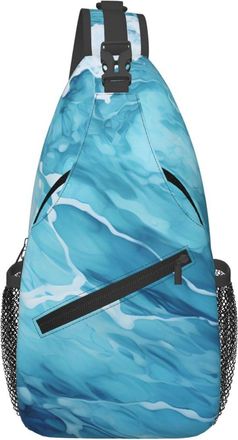 Generic Waves Sling Bag Anti Theft Cross Body Bag Lightweight Sling Backpack For Outdoors Men Workout