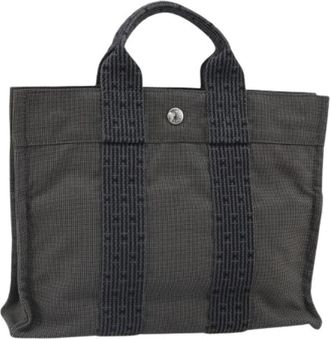 Herm&egrave;s Pre-owned Vintage Canvas Tote Bag - Dames - Vintage Shopper - Grijs - ONE Size - Vintage