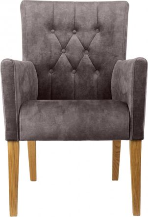 HOME AFFAIRE Armlehnstuhl »Cortega Esszimmerstuhl mit Knopfheftung« () 1 Stk.Beingestell Massivholz, bequem gepolstert