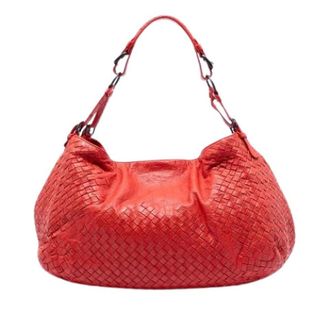 Bottega Veneta Pre-owned Shoulder Bags, female, Red, Size: ONE SIZE Pre-owned Woven Nappa Shoulder Bag
