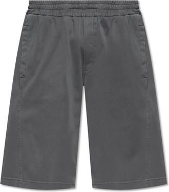Dolce & Gabbana Katoenen shorts met logoplaatje - Heren - Korte Broeken - Grijs - M - Katoen - Korte Broeken