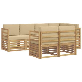 vidaXL Conjunto De Sof&aacute;s De Exterior 7 Pcs Y Beige 245 X 126,5 X 73 Cm Vidaxl