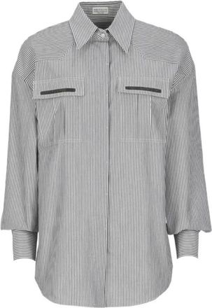Brunello Cucinelli White Cotton Pattern Womens Shirt