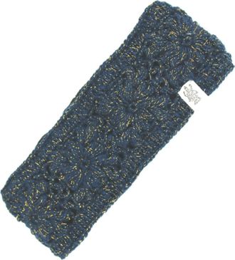 Nirvanna Designs Flower Crochet Headband- LUREX in Teal/gold at Nordstrom