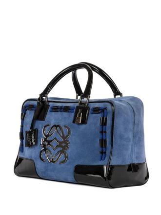 Loewe Amazona Boston 36 logo-appliqu&eacute; tote bag - Blue
