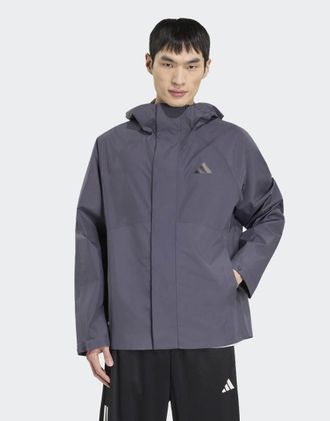 adidas Essentials - Giacca impermeabile colore aurora onix-Nero