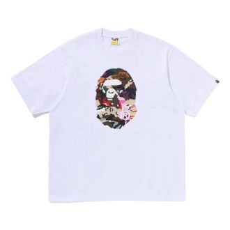 A Bathing Ape Hybrid Camo Ape Head Relaxed Fit T-Shirt White 0ZXTEM337101RWHX